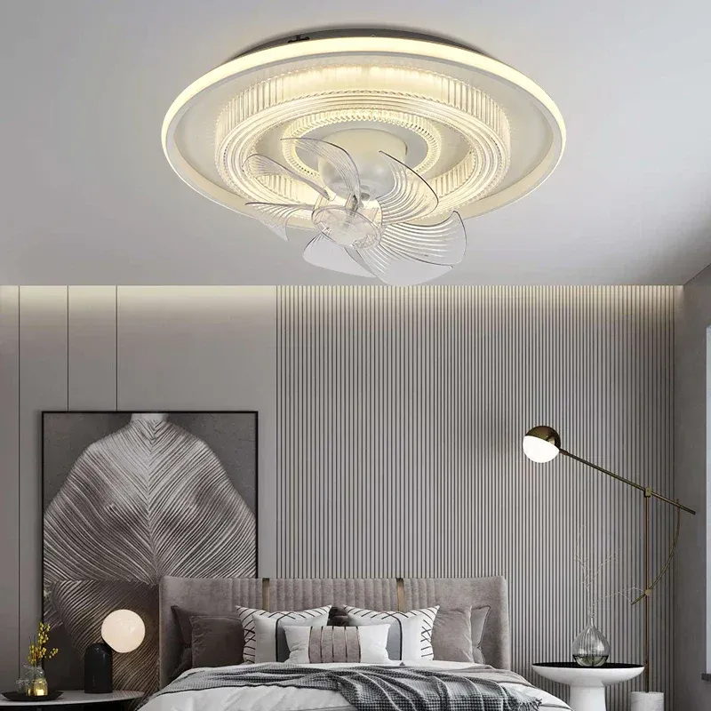 Afralia™ LED Ceiling Fan Buoyant Dimmable Remote Control Bedroom Living Room
