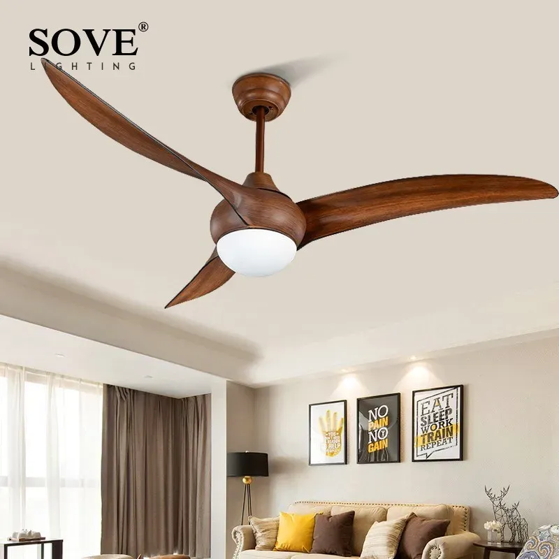 Afralia™ 52" LED Village Ceiling Fan Lights & Remote Control