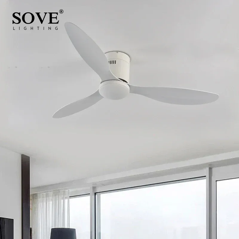 Afralia™ Low Floor Modern LED Ceiling Fan Remote Control, Muted Operation