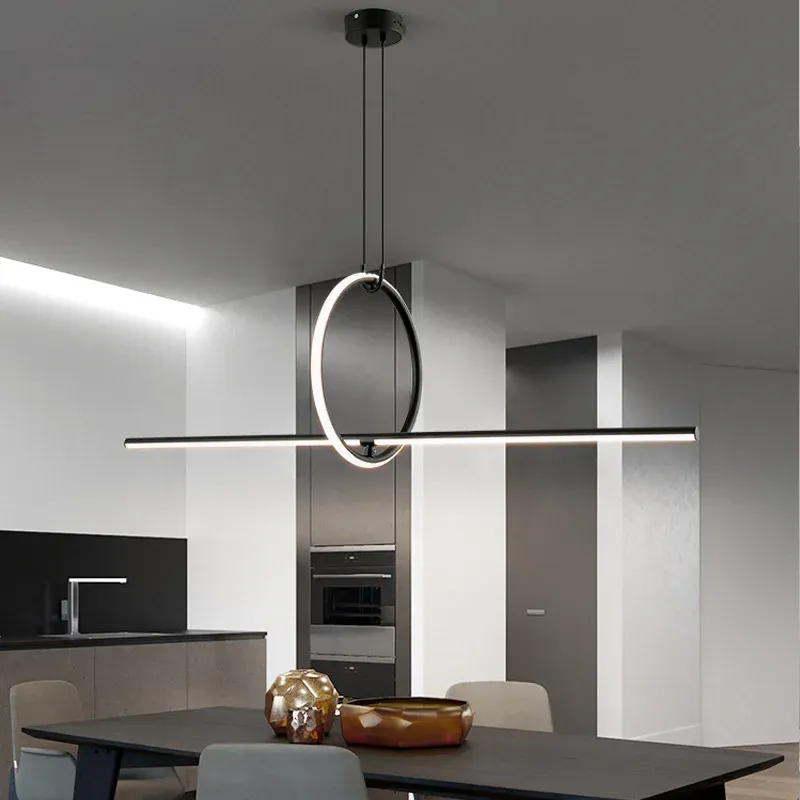 Afralia™ Midnight LED Ceiling Chandelier Remote Control Modern Minimalist Home Decor