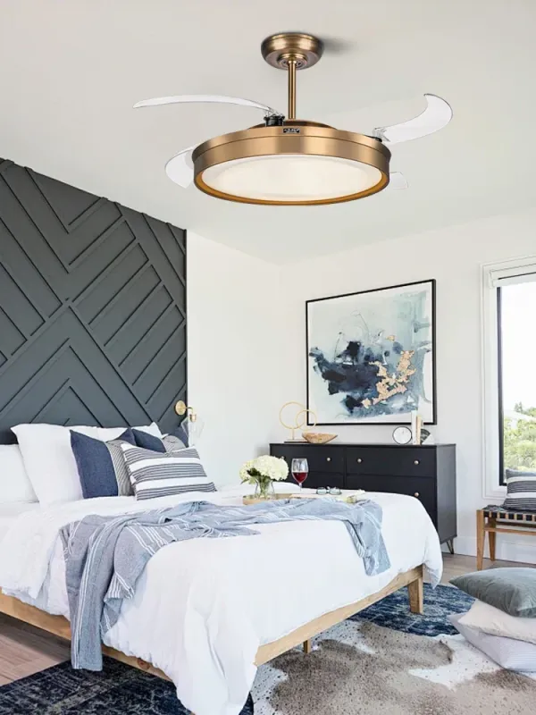 Afralia™ Modern LED Fan Blade Airy Remote Control and Timer