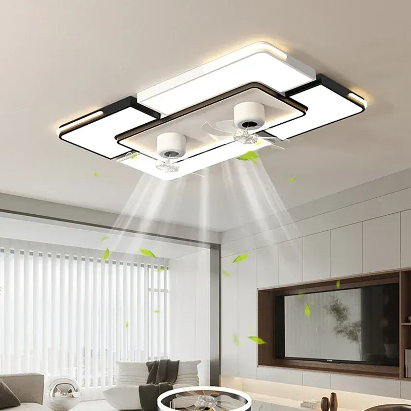 Afralia™ Modern Space-saving Ceiling Fan LED Light & Remote Control