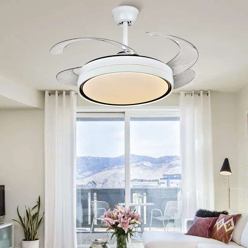 Afralia™ Present-day LED Ceiling Fan Remote Control Living Room, Bedroom, Dining Room