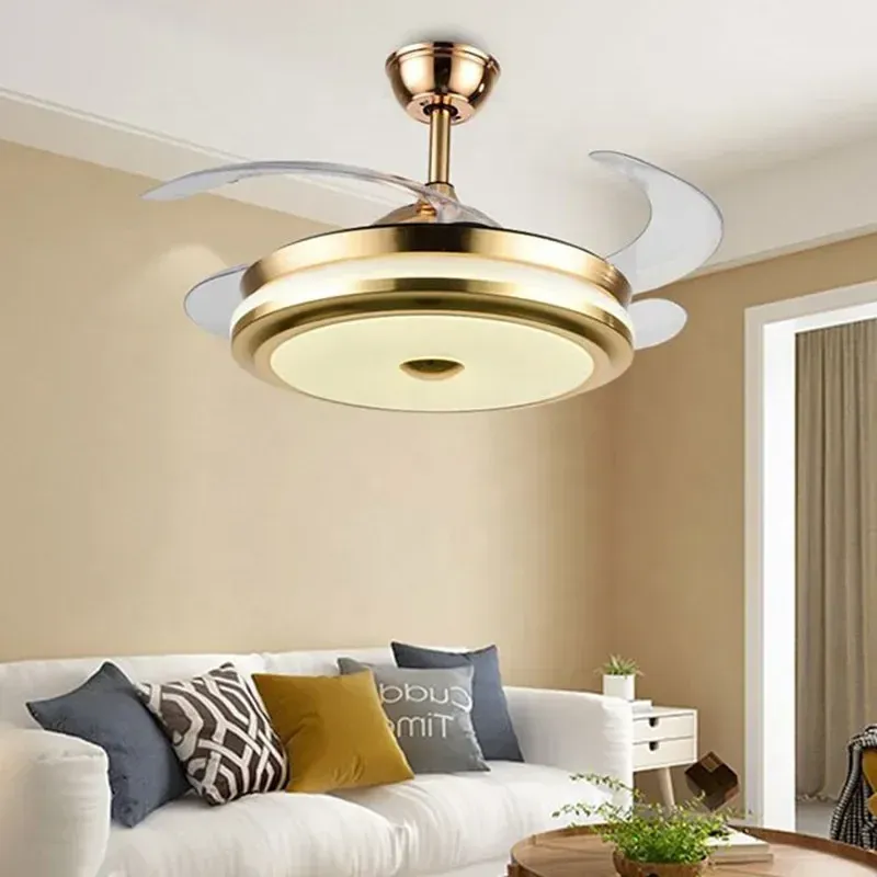 Afralia™ 42" Smart LED Ceiling Fan Light Withdrawn Blades and Remote Control