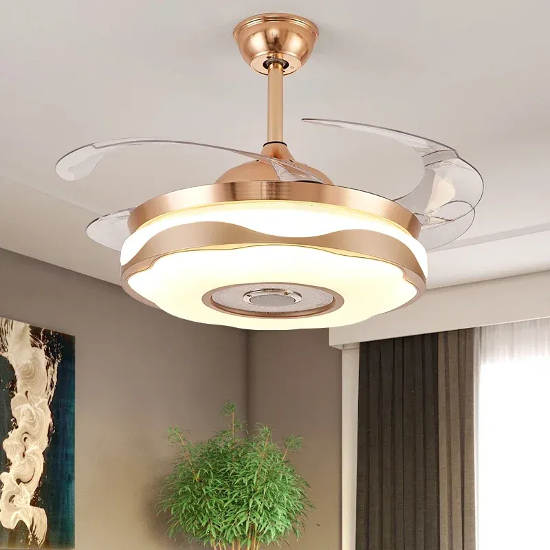 Afralia™ Smart Motor LED Ceiling Fan Airy Chandelier Remote Control