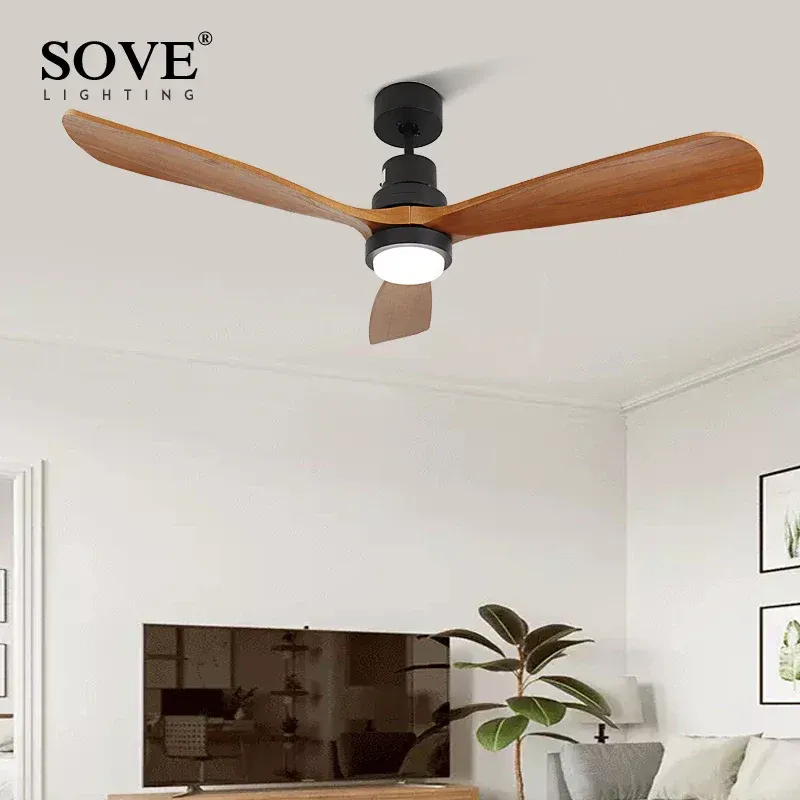 Afralia™ Wood Ceiling Fan Remote Control | Bedroom 220V