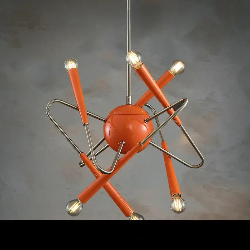 Afralia™ Amber Chandelier: Mid Century LED Sputnik Lighting Living Room, Dining Room, Bedroom Dining Rooms