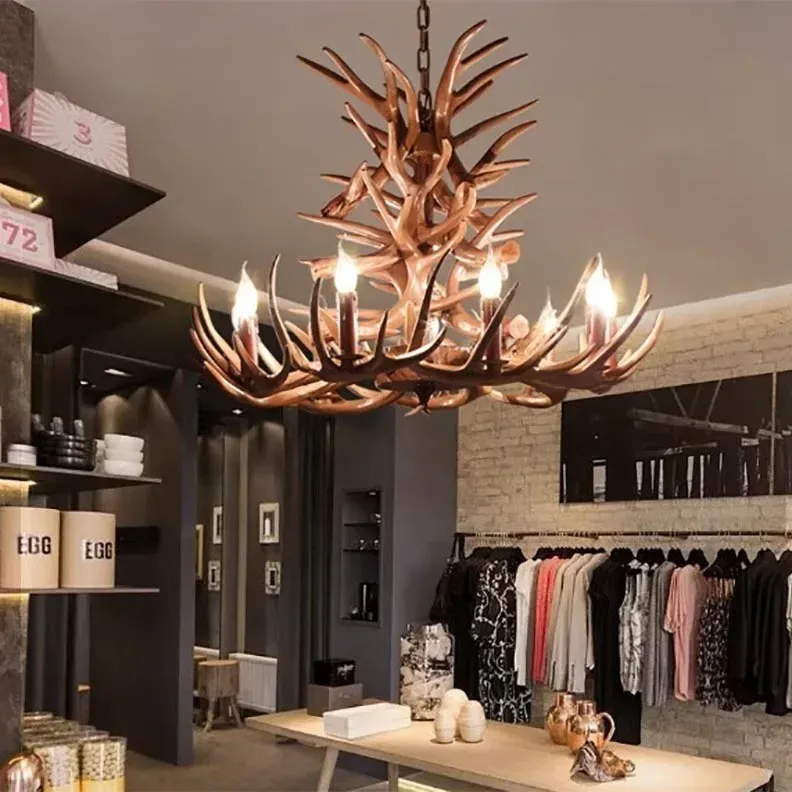 Afralia™ Antler Branch Ceiling Chandelier: Throwback Industrial Style Lighting Indoor Spaces