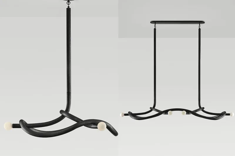 Afralia™ Art Deco Brass/Black Chandelier, Dimmable Dining Room Living Room Buoyant Fixture