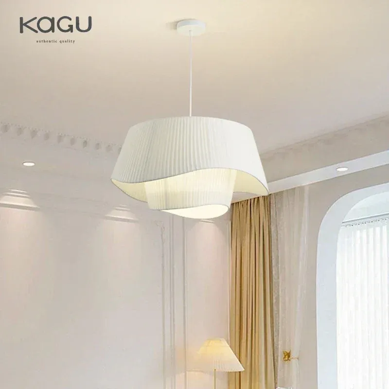 Afralia™ Cream Fabric Chandelier: Vintage Nordic Attic Light Bedroom, Living Room, Dining Room