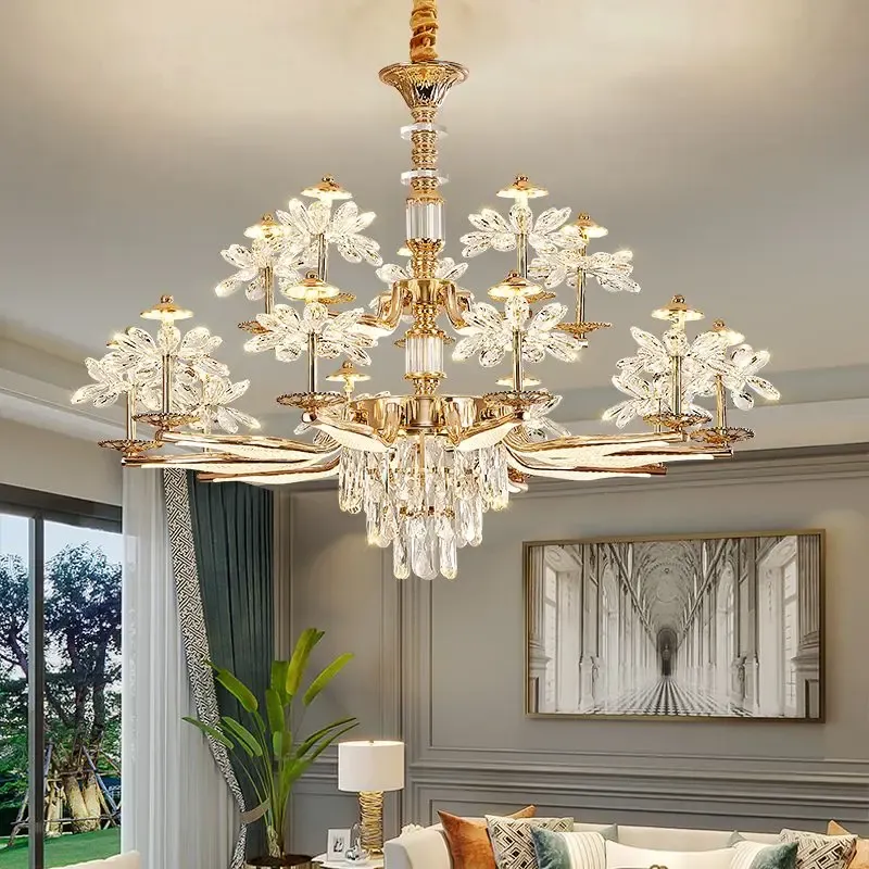 Afralia™ Crystal Chandelier Ceiling Pendant Portable Living, Dining, and Bedroom Home Lighting
