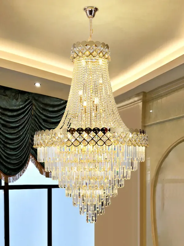 Afralia™ Crystal Chandelier: High-end Villa Living Room Hotel Lobby Ceiling Light Fixtures