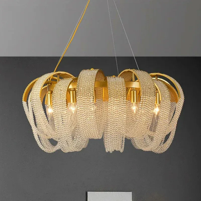 Afralia™ Crystal Chandelier: Luxury Living Room and Bedroom Pendant Buoyant Fixture