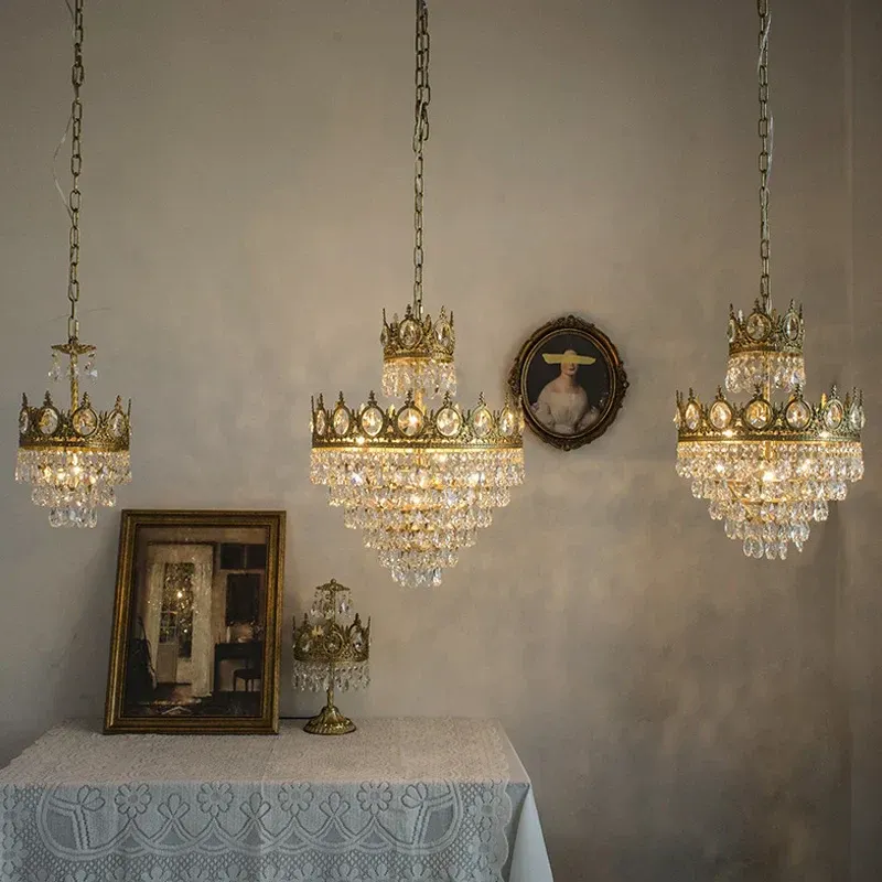 Afralia™ Crystal Crown Chandelier: Modern LED Ceiling Light Fixture Premium Home Decor | Dimmable | Frosted