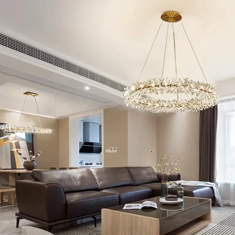 Afralia™ Crystal Flower Chandelier: Cutting-edge Nordic Luxury LED Ceiling Lamp Living Room