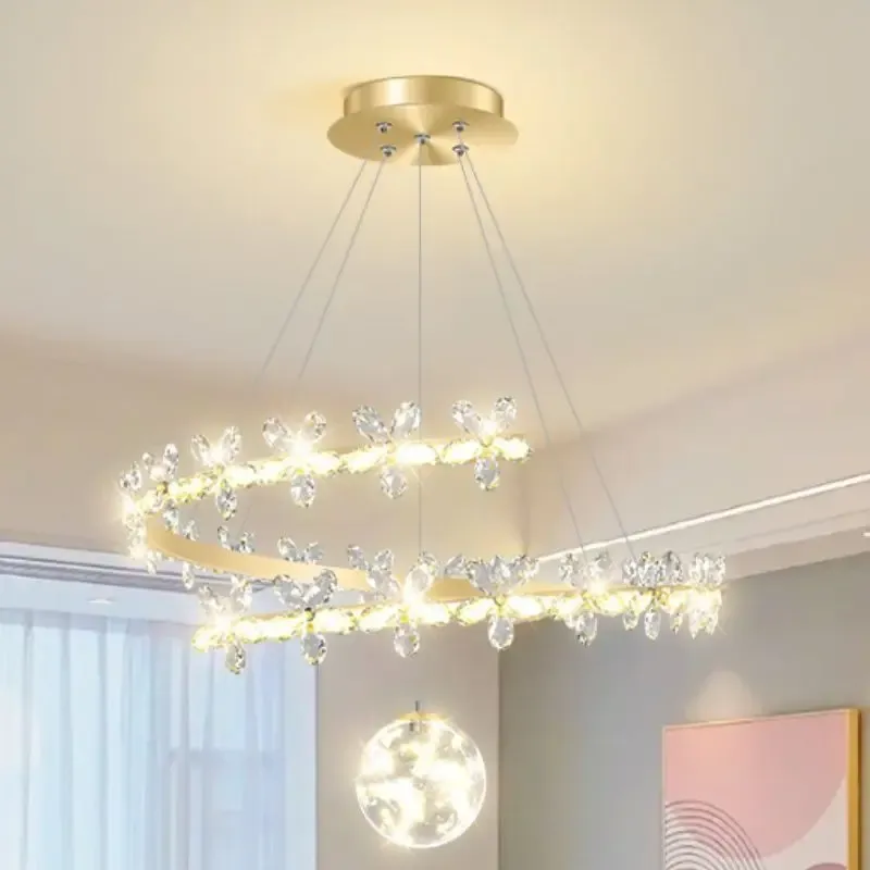 Afralia™ Crystal Gold Ceiling Chandelier: High-end Nordic Living Room Lamp