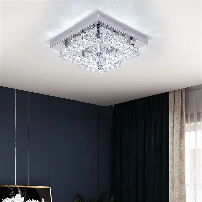Afralia™ Crystal LED Ceiling Light Plafon Chandelier Stainless Alloy Luminaria