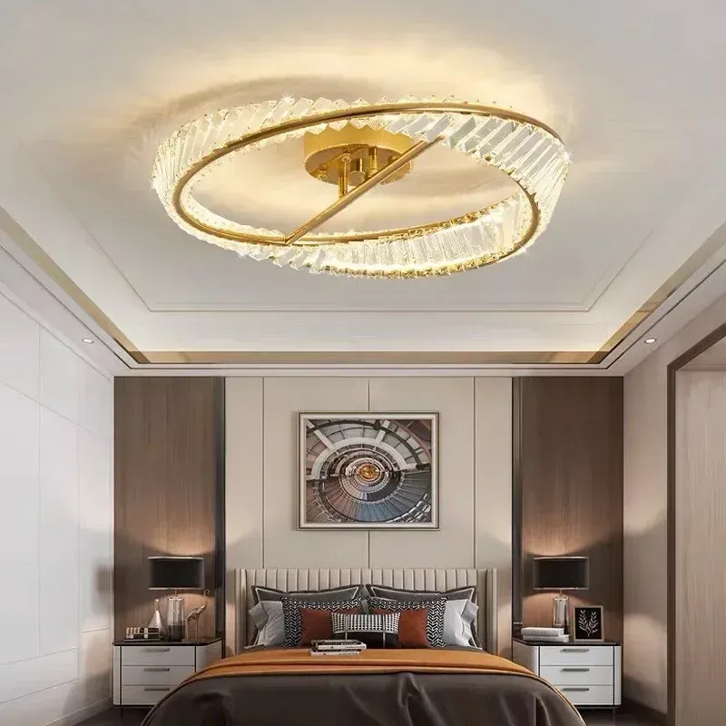 Afralia™ Crystal Ring Ceiling Lamp - Modern Exclusive LED Chandelier Master Bedroom & Living Room