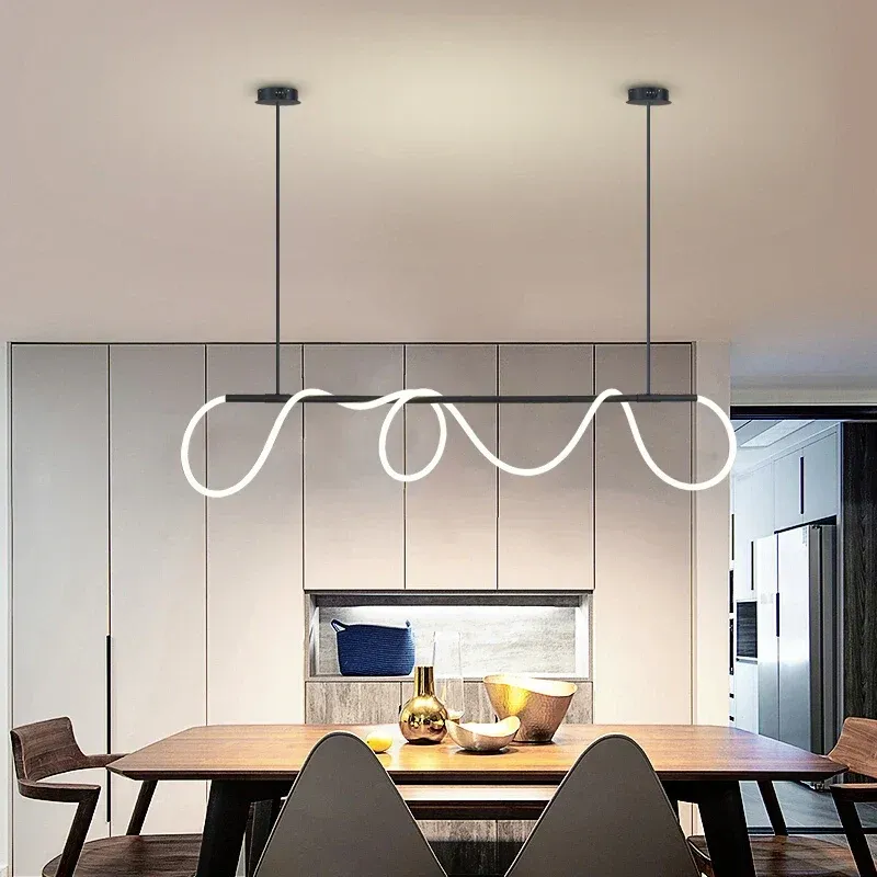 Afralia™ Current LED Tube Ceiling Chandelier Dining & Living Room Ornaments Clear Glass