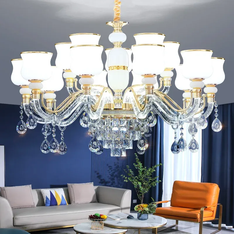 Afralia™ European Luxury Crystal Chandelier: Refined Main Light Living Room, Dining Room, Hall