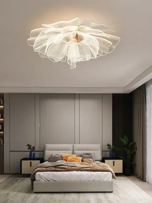 Afralia™ Flower Aurum LED Ceiling Chandelier Home Decor Lighting