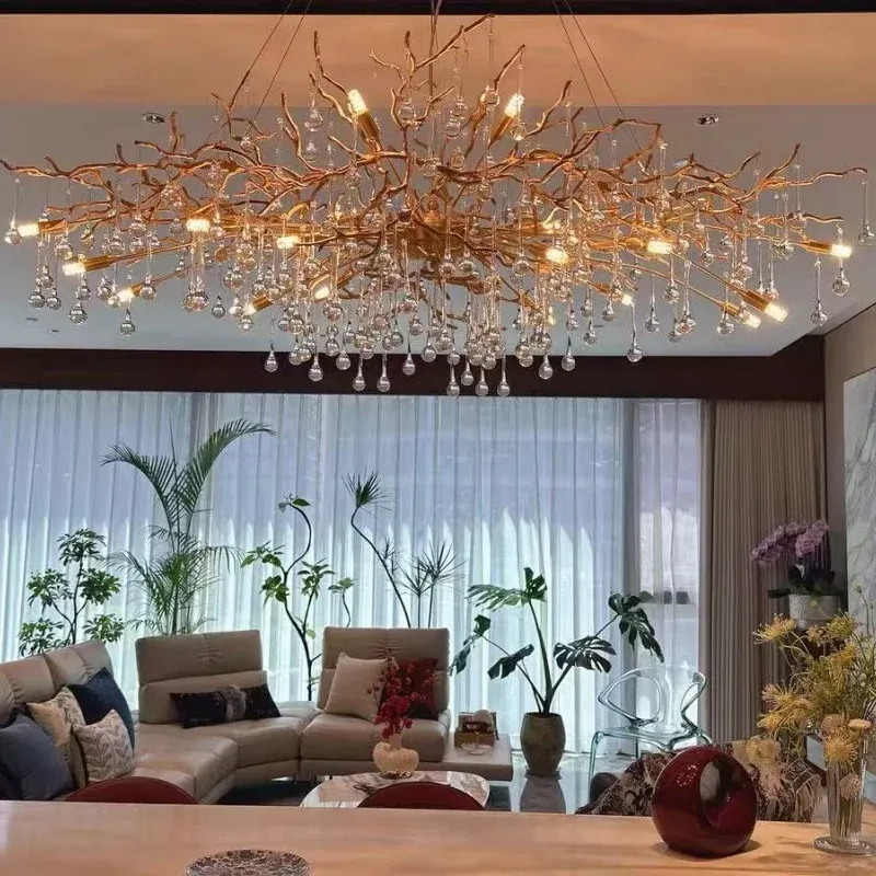 Afralia™ French Crystal Chandelier: Full Copper, High Grade, LED, Graceful Dining Room & Living Room