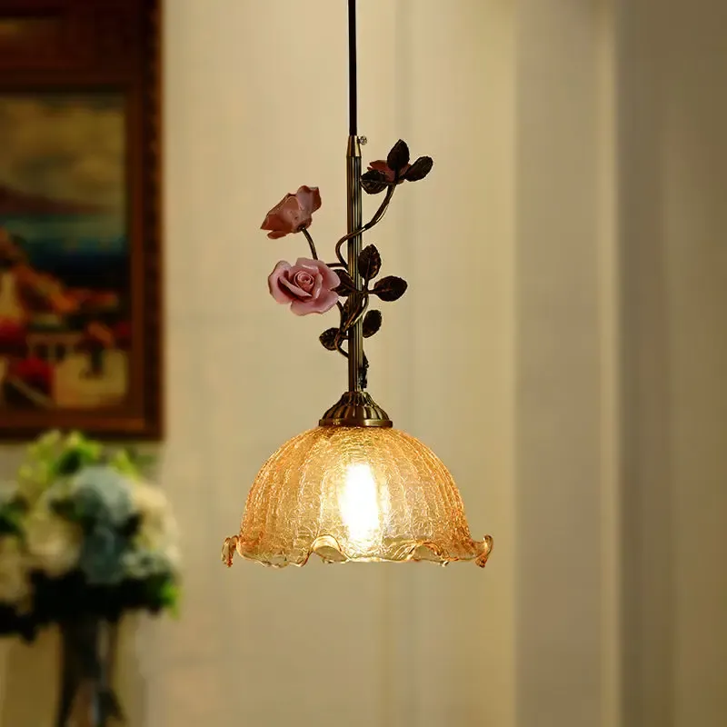 Afralia™ French Rose Copper Chandeliers: Classy Vintage Pendant Lights Home Decor