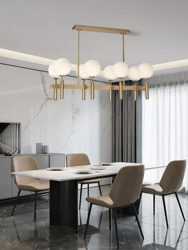 Afralia™ Glass Balloon Chandelier: Sophisticated Led Round Hanging Light Luxury Dining Room