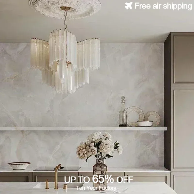 Afralia™ Glass Pendant Portable LED Lighting Chandelier Living Room Home Decor