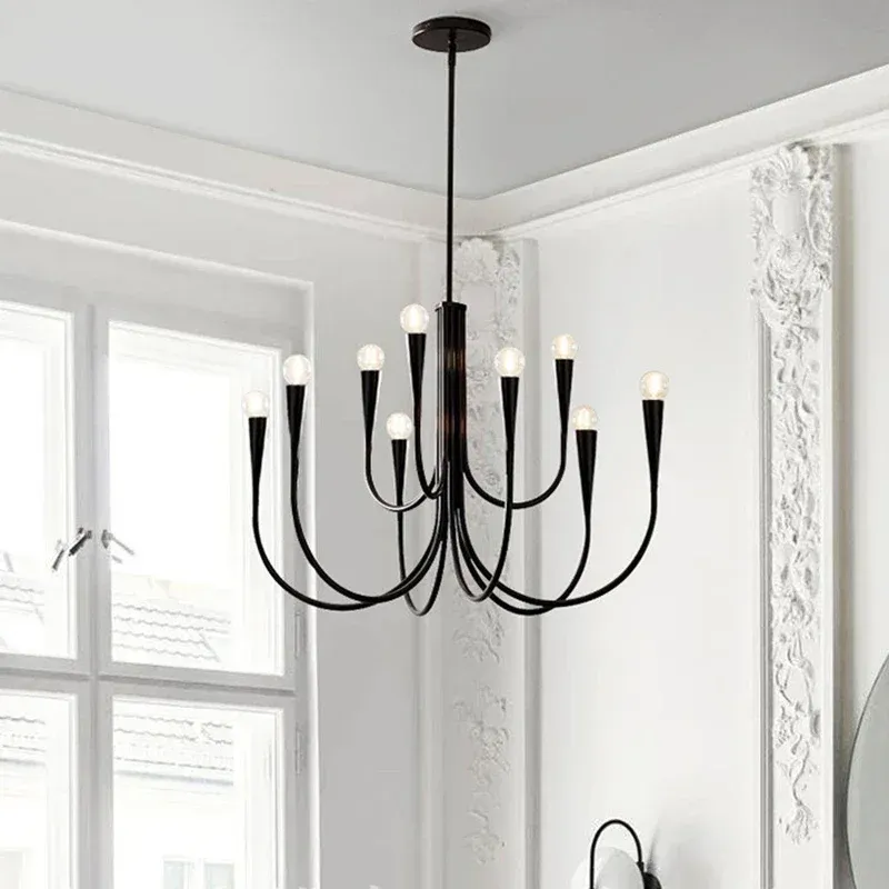Afralia™ Gold All-metal Chandelier: Modern Nordic LED Lighting Living Room, Kitchen, Dining Room