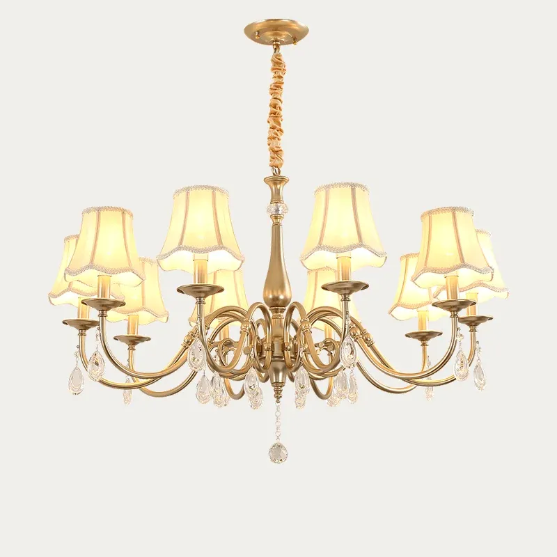 Afralia™ Gold Crystal Chandelier Lamp Shade, Refined Lighting Fixture Living Room, Bedroom, Dining Room
