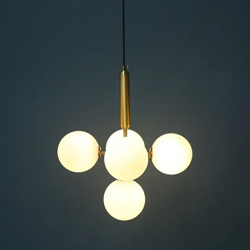 Afralia™ Golden Glass Balls Chandelier Ceiling Light Sophisticated Home Decor