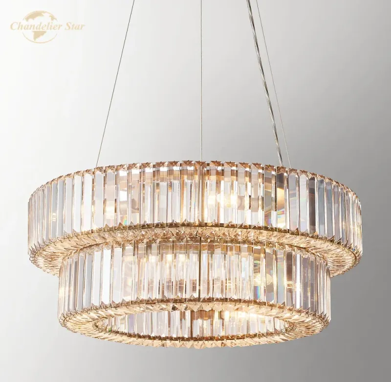Afralia™ Halo Elliana Crystal Chandelier Pendant Light - Polished Tiered Round Hanging Lamp Home Oil Rubbed Bronze