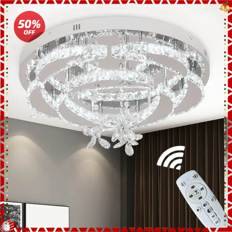 Afralia™ High-end Crystal LED Chandelier Ceiling Lamp Living & Dining Room