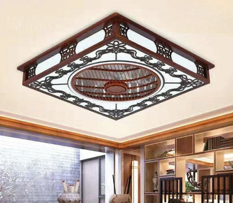 Afralia™ Integrated Invisible Ceiling Fan Lamp Chandelier Living Room, Dining Room, Bedroom Compatible Smart Switches