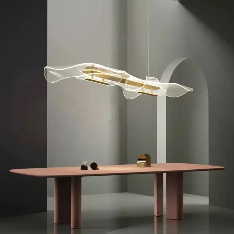 Afralia™ LED Dimmable Ceiling Chandelier: New Nordic Perspex Home Lighting Living Room Canopy Kit