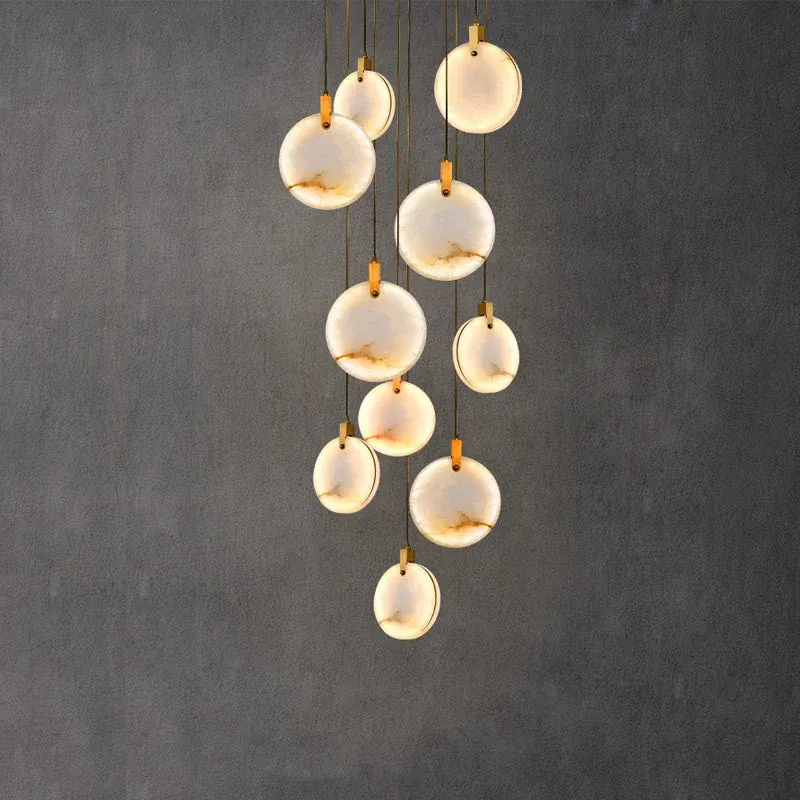 Afralia™ LED Marble Gilded Chandelier Living Room, 2025 Trend Lustre Lighting