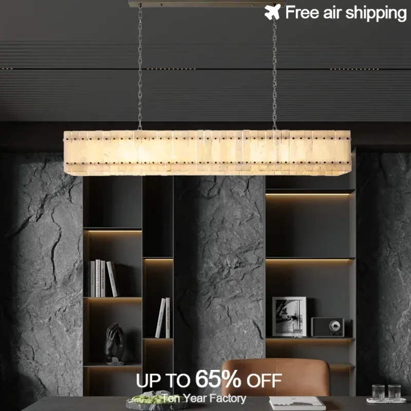 Afralia™ Marble LED Chandelier Ceiling Portable Dimmable Fixture Living Room