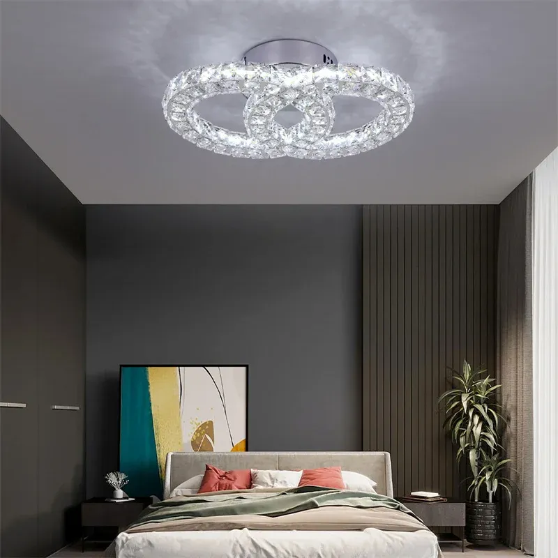 Afralia™ Minimalist K9 Crystal LED Ceiling Chandelier Home Decor Oil Rubbed Bronze