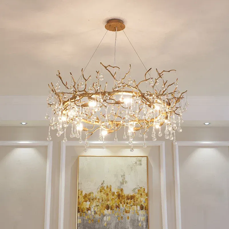 Afralia™ Modern Luxury Crystal Chandeliers: Refined Copper Ceiling Lamp Living & Dining Rooms (ETL Listed)