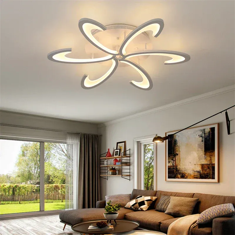 Afralia™ Modern Plexiglass LED Chandelier Ceiling Light Fixture RC Dimming – Indoor Plafon Lamp