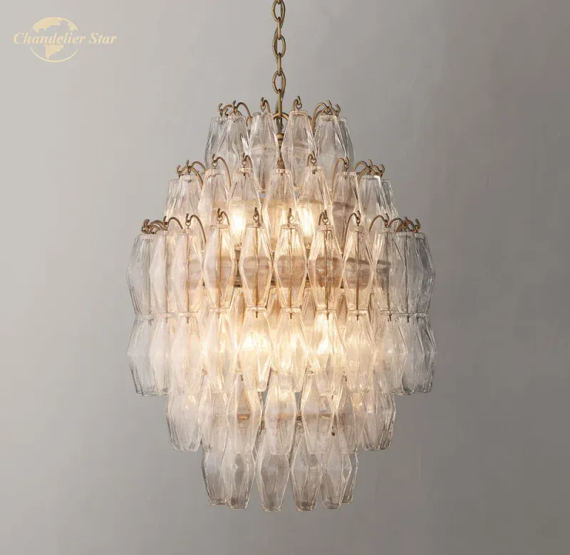 Afralia™ Natalia Glass Chandeliers Pendant Light Fixture - Sleek Hanging Lamps Home