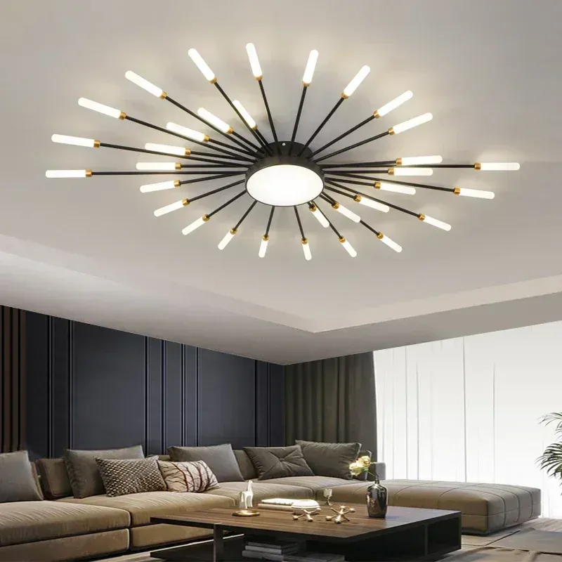 Afralia™ Nordic Aurum Chandelier LED Ceiling Lights Indoor Home Lighting Compatible Smart Switches