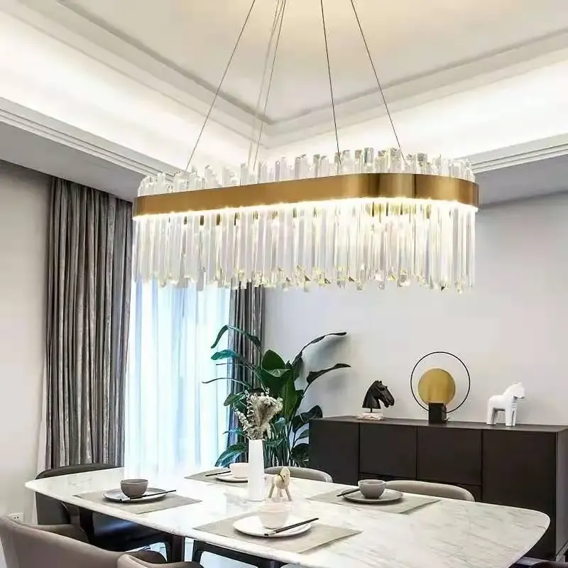 Afralia™ Oval Led Ceiling Chandelier Living Room, Restaurant, Hotel, Hall, Villa - Bedroom Airy Fixture
