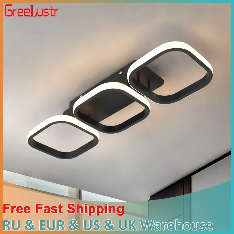 Afralia™ Plastic glass LED Ceiling Lamp: Modern Nordic Chandelier Living Dining Room & Aisle