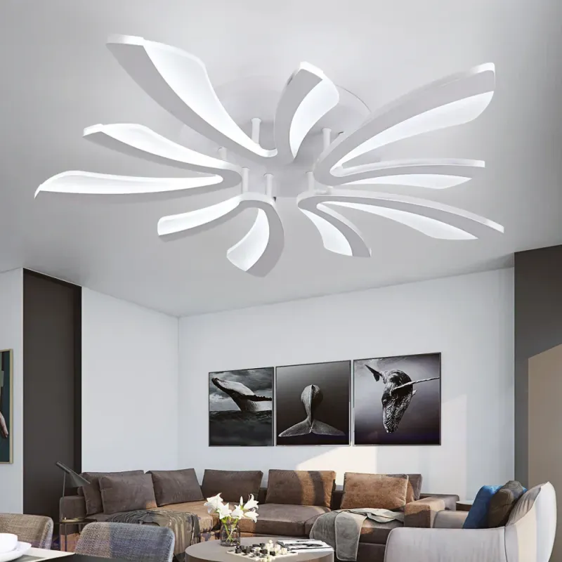 Afralia™ Plexiglass Branch Design LED Ceiling Chandelier RC Dimming Light Fixture