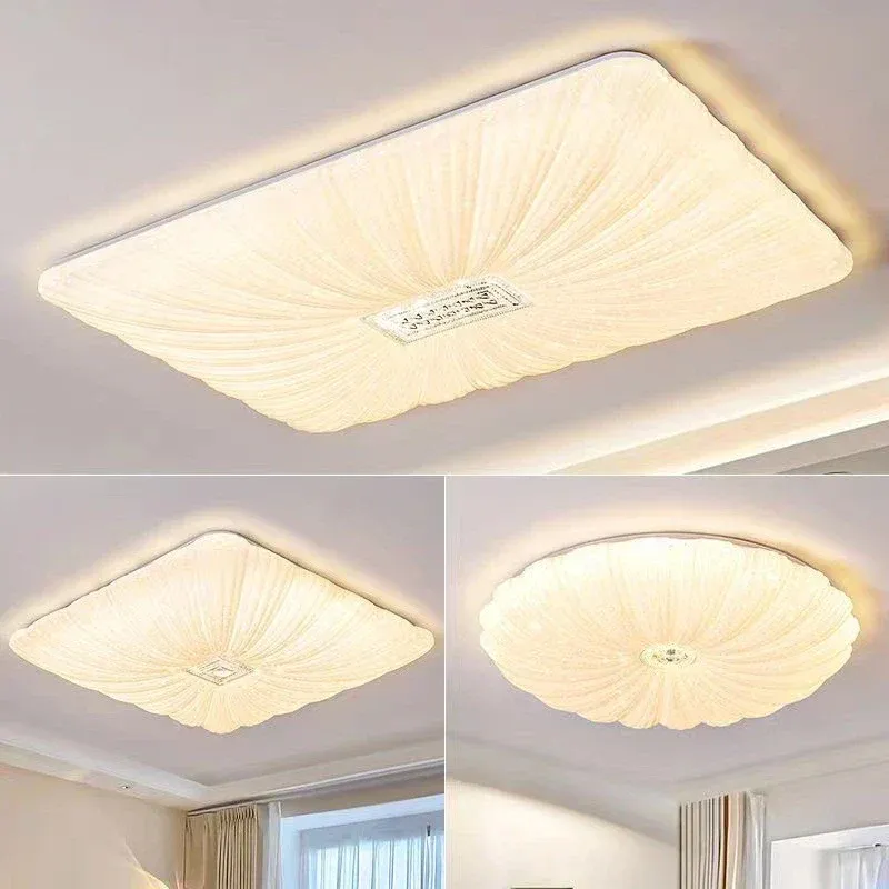 Afralia™ Round Pumpkin Ceiling Chandelier: Nordic Style LED Lighting Living Room, Kitchen, and Restaurant Entryways