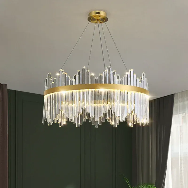 Afralia™ Shiny Crystal Chandelier Dimmable LED Posh Ceiling Light Kitchens
