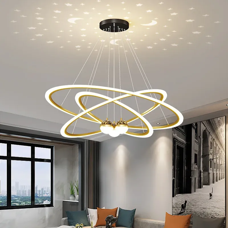 Afralia™ Today's Nordic Indoor LED Starry Sky Ceiling Chandelier