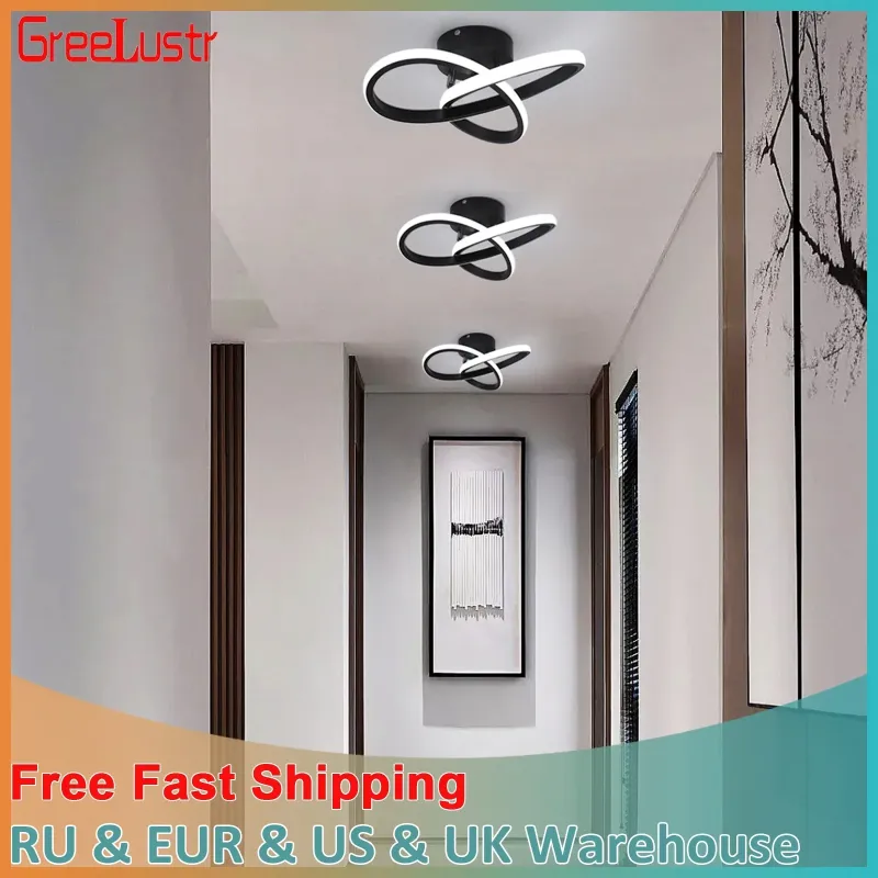 Afralia™ Twisted Acrylic LED Ceiling Chandelier Minimalist Home Decor & Lighting